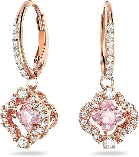 Rose Gold-Tone Plated Pink Una Drop Earrings
