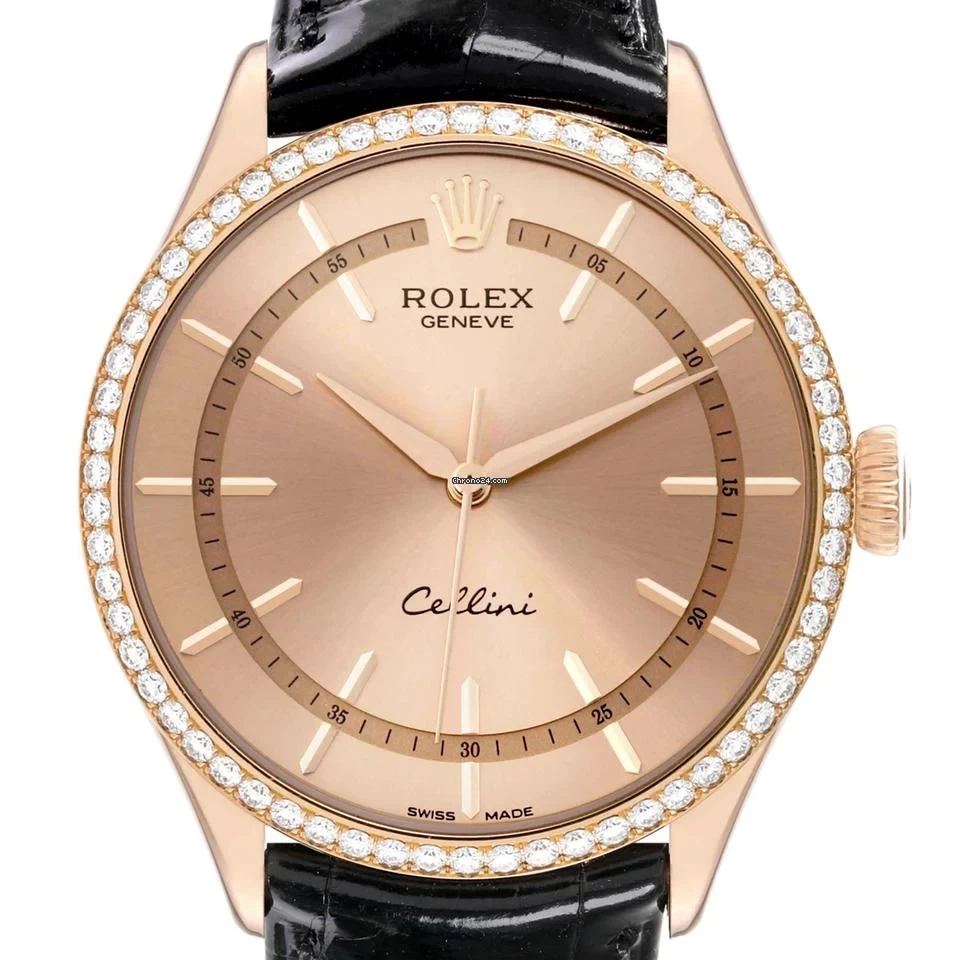 Cellini Automatic Chronometer Diamond Pink Dial Men's Watch